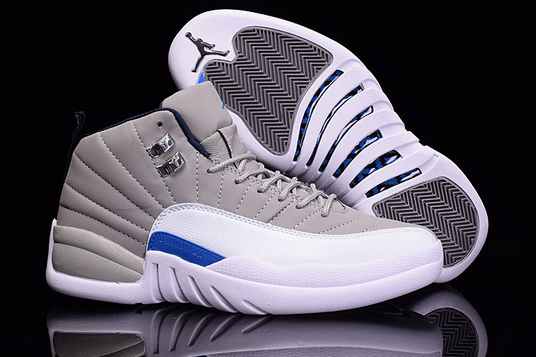 Air Jordan 12 Wolf Grey White Blue Shoes